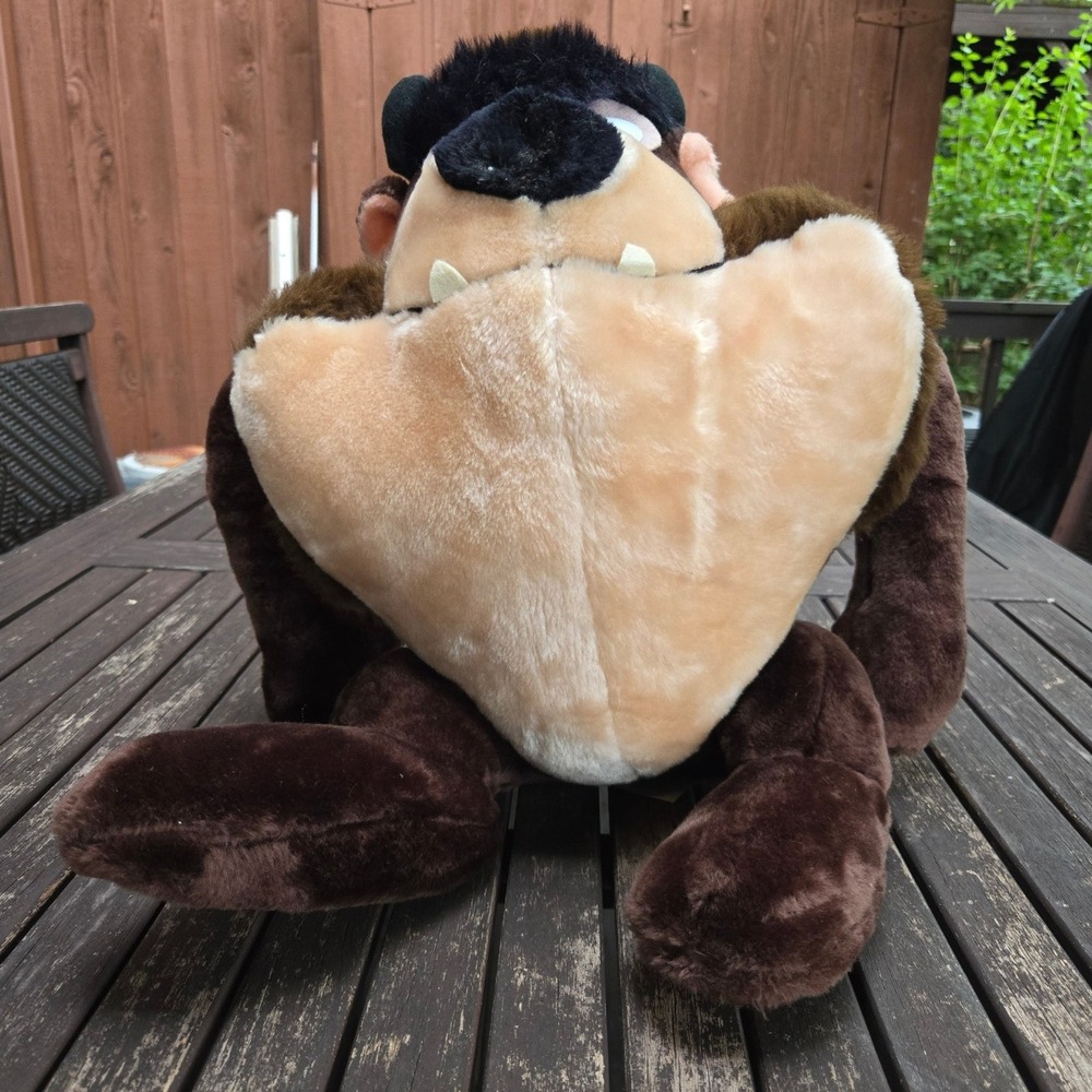 Vintage 1971 Looney Tunes Tasmanian Devil Taz Mighty Star Plush Stuffed Toy 14"